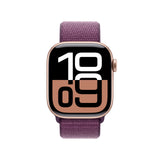 Apple Watch Series 10 GPS + Cellular Smartwatch con Caja de Aluminio Oro Rosa de 42 mm y Correa Loop Deportiva Ciruela - Talla única. Monitor de entreno, App ECG y Neutro en Carbono
