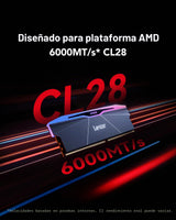 Lexar RGB DDR5 RAM 32GB Kit (2x16GB) 6000MHz CL28, PC Memoria 288-Pin UDIMM/Gaming Memoria computadora para Intel XMP 3.0/DRAM con tecnología SK hynix/CL28-36-36-68/1.4V