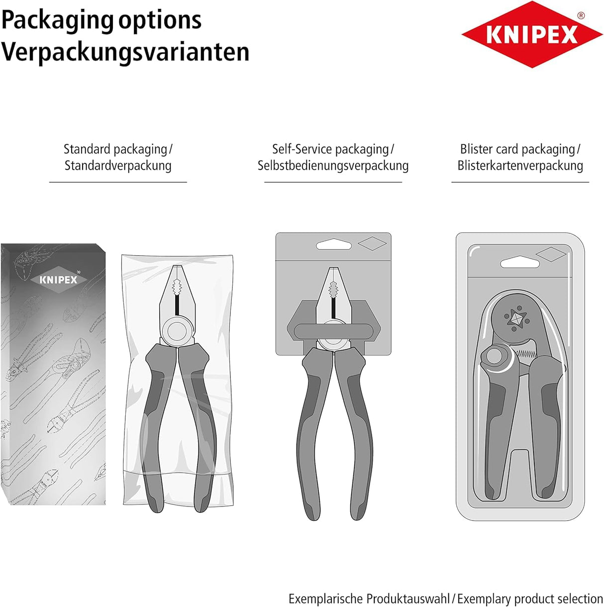 Knipex Alicate para crimpar terminales modelo corto bruñido, con fundas multicomponentes 195 mm 97 52 14