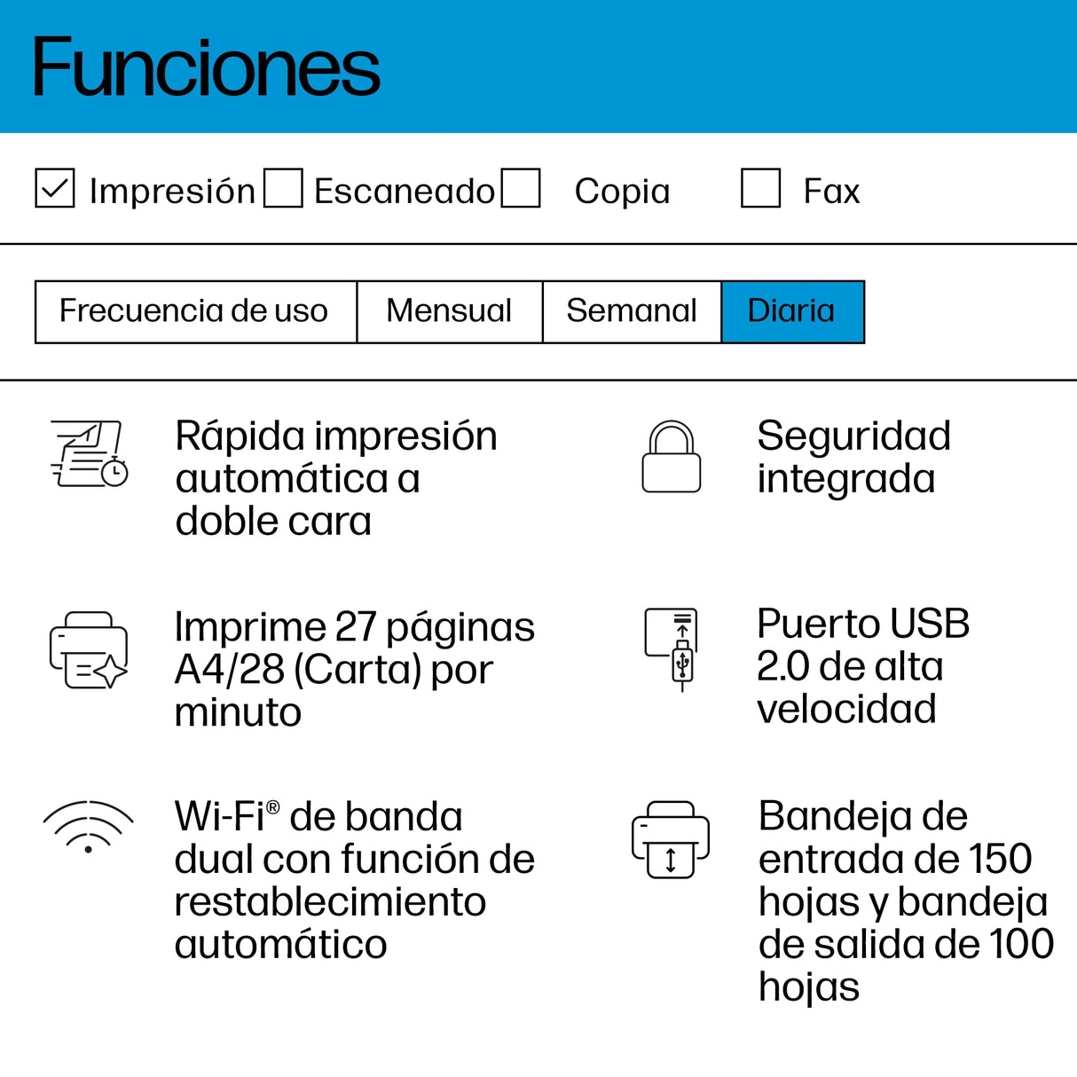 HP LaserJet t M207dw 8J9K9F, Impresora Láser A4 Monocromo - Impresión a Doble Cara Automática (28ppm, Wi-Fi, Ethernet, USB 2.0, Procesador 500MHz, Memoria 64MB) Blanca y Gris