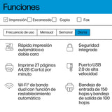 HP LaserJet t M207dw 8J9K9F, Impresora Láser A4 Monocromo - Impresión a Doble Cara Automática (28ppm, Wi-Fi, Ethernet, USB 2.0, Procesador 500MHz, Memoria 64MB) Blanca y Gris
