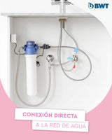 BWT AQA drink Pure 2.0 ZINC + MP200| Mezclador de cocina cromado con caño C extraíble, Pulverizador de enjuague rotativo | Filtra partículas como arena y óxido | Agua potable perfectamente filtrada