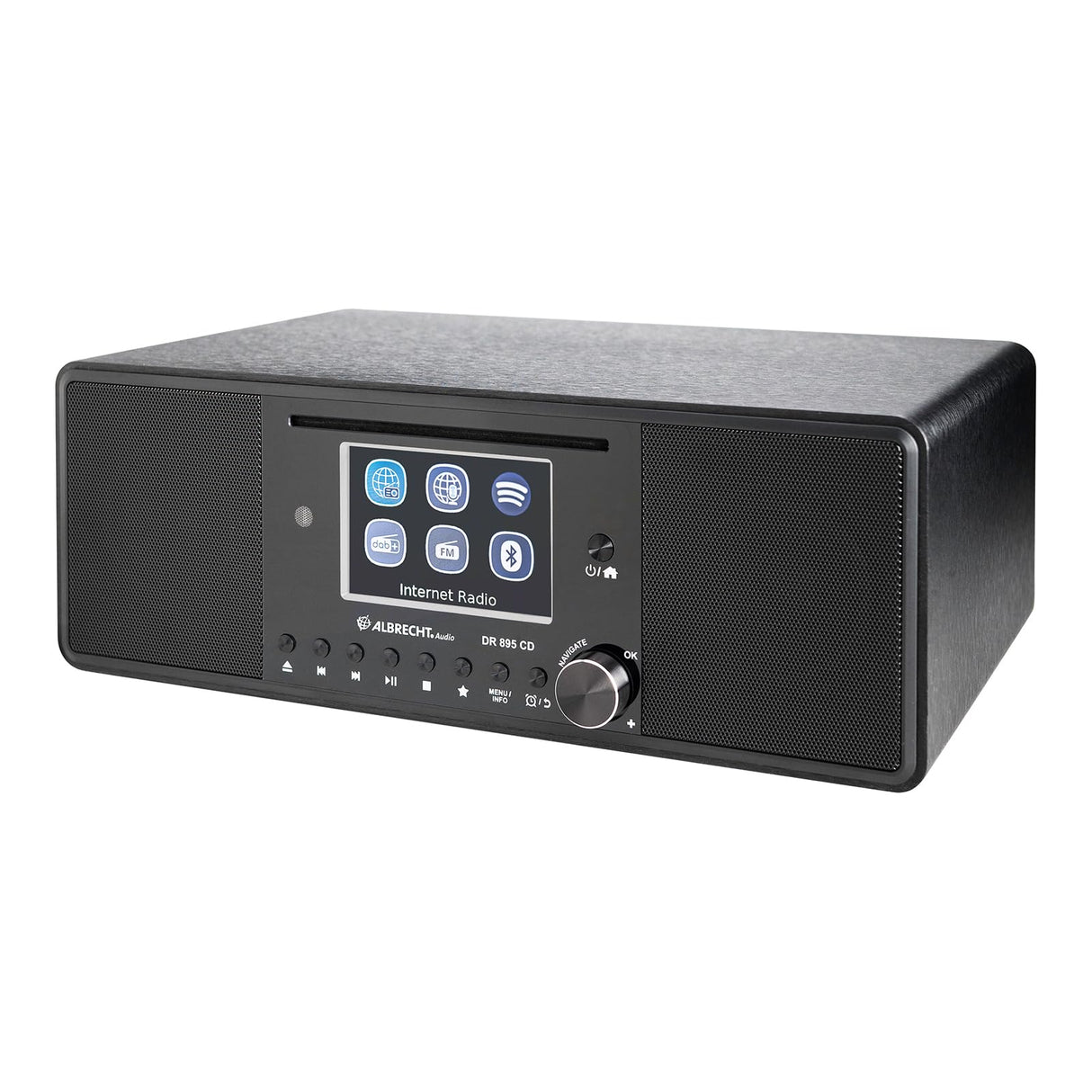 Albrecht DR 895 - Kit Compacto CD Dab+/FM/Internet/CD 27895, Color Negro con Pantalla a Color de 4", música estéreo y Podcast, USB, Control de la aplicación