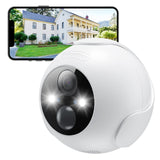 SwitchBot Cámara de Foco para Exteriores 1080P – 10000 mAh, cámara de Seguridad inalámbrica con detección de IA, Impermeable, Funciona con Alexa y Google Home, visión Nocturna a Color, Almacenamiento