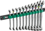 Wera 05020014001 9630 Tira magnética 6000 Joker 1 Juego de llaves carraca de boca y anillo, 12 piezas