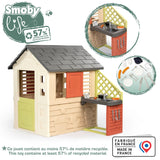 Smoby Life Casa Nature con Cocina de Juguete - Casita Infantil Interior y Exterior - Material Reciclado UV Resistente - A Partir 2 años - Cocina y Accesorios Incluidos - (7600810739)