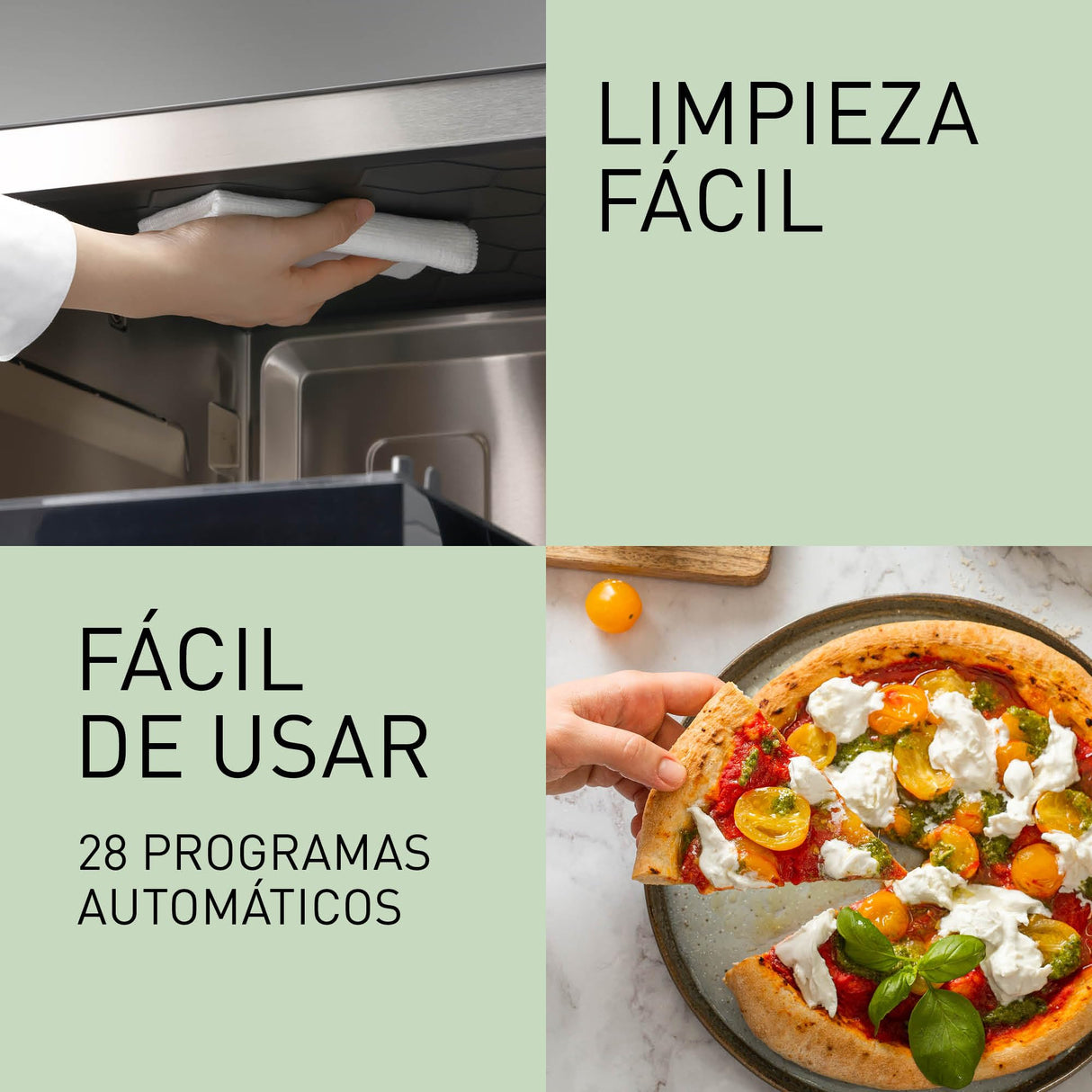 Panasonic NN-DS59NMETG Microondas Combi 4 en 1, Horno Grill, Superficie Plana, 27 Litros, 1000 W, Cocción En Dos Niveles, Sensor Genius, 32 Programas, Bandeja Para Grill, Limpieza Fácil, Negro