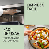 Panasonic NN-DS59NMETG Microondas Combi 4 en 1, Horno Grill, Superficie Plana, 27 Litros, 1000 W, Cocción En Dos Niveles, Sensor Genius, 32 Programas, Bandeja Para Grill, Limpieza Fácil, Negro