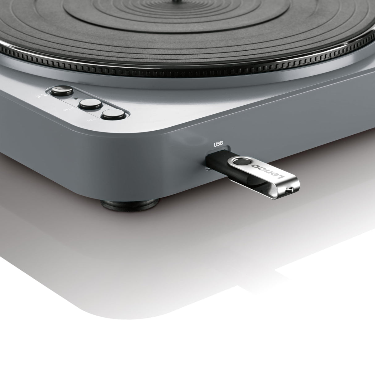Lenco L-85 - Tocadiscos para Equipo de Audio (MP3, USB), Plateado