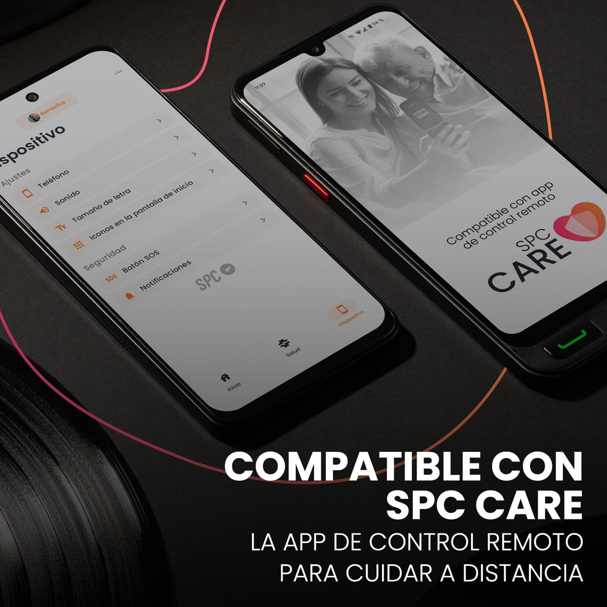 SPC Zeus 2 Pro - Smartphone para Mayores Compatible con App para Control y ubicación remota | Modo fácil, Botones físicos, Iconos XXL | 6,1”, Dos cámaras, 128GB | Base de Carga, botón SOS
