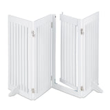 Relaxdays Barrera Seguridad Niños, Valla Protectora, Puerta, 92x206cm, Plegable, Cerca Protección Bebés, Perros, Blanco, Fibra Vegetal