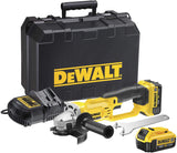 DEWALT DCG412M2-QW - Mini-amoladora XR 18V, 4.0 Ah, 7,000 rpm, Disco de 125 mm, Freno Electrónico, Cambio Rápido de Disco, Incluye 2 Baterías, Cargador Multivoltaje, Empuñadura y Maletín de Transporte