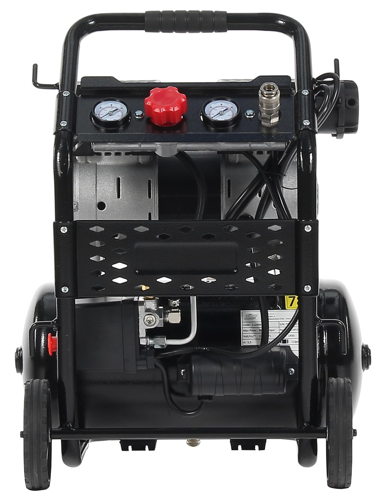 FIAC Compresor de Aire Portátil Silencioso SUPERSILENT 10, Sin Aceite, Presión Máxima 8 Bar, 1 Hp, Depósito 10 Litros, Nivel sonoro 58 dB LpA