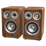 Wiibo Vintage 6 Nogal Altavoces Estantería 3 Vías 100W Pareja
