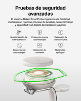 Belkin UltraCharge Pro Cargador Inalámbrico 3 en 1, 25W, Cargador Qi2 Compatible con MagSafe, Estación de Carga para iPhone 16, Apple Watch, AirPods, Pixelsnap con Ventilador y Adaptador 45W, Beis