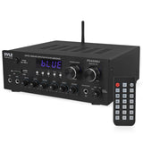 Pyle Amplificador estéreo Audio Receptor Sistema de Sonido con Bluetooth Wireless Streaming, MP3/USB/SD/AUX/FM Radio