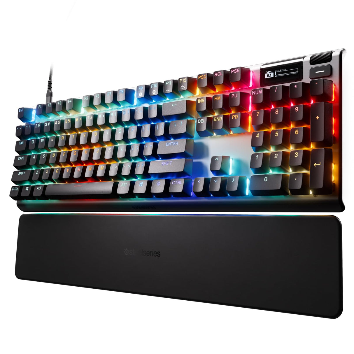 Steelseries Apex Pro Gen 3 Teclado Mecanico Gaming - HyperMagnetic Interruptores OmniPoint 3.0 - Accionamiento Ajustable - Rapid Trigger + Rapid Tap - Preajustes - Modo protección - USB-C - US QWERTY