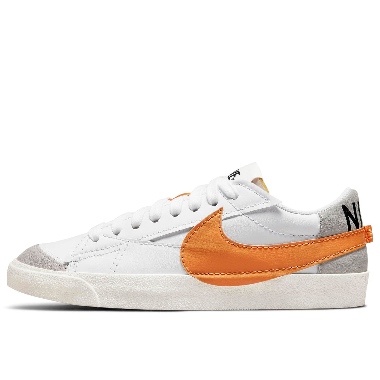 Nike Blazer Low '77 Jumbo, Zapatillas Mujer, White Orange Grey, 41 EU
