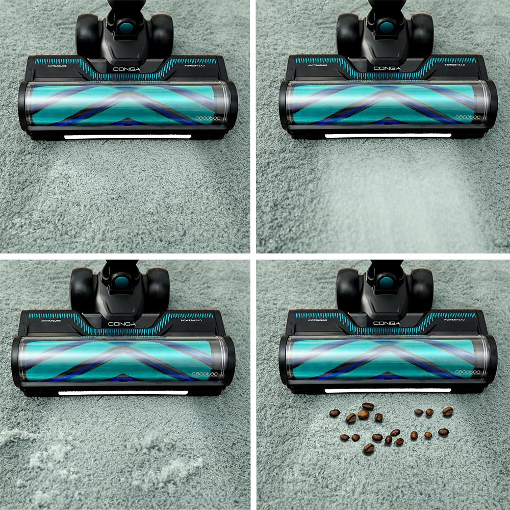 Cecotec Aspiradora sin Cable Escoba Vertical Conga Rockstar 9500 Lunar Pet Flex. 780W, 300aW, Potencia de Succión 30kPa, Autonomía 90mins, Cepillo Hairless, 4 Modos: Eco, Medio, Cepillo Mascotas