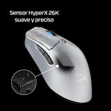 HyperX Pulsefire Haste 2 S - Ratón Gaming inalámbrico, Carcasa de magnesio, Ultra-Ligero 64g, batería 120h, Glass Skates, Sensor 26K, Color Azul