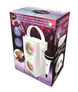 LEXIBOOK, iParty, Altavoz Luminoso Bluetooth portátil con micrófono, Efectos de luz, Karaoke, Inalámbrico, USB, Tarjeta SD, Batería Recargable, Blanco, BTP180Z
