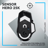 Logitech G G502 X LIGHTSPEED Ratón inalámbrico para Gaming - Ratón óptico con interruptores óptico-mecánicos híbridos LIGHTFORCE, sensor HERO 25K, compatible con PC - macOS/Windows - Negro