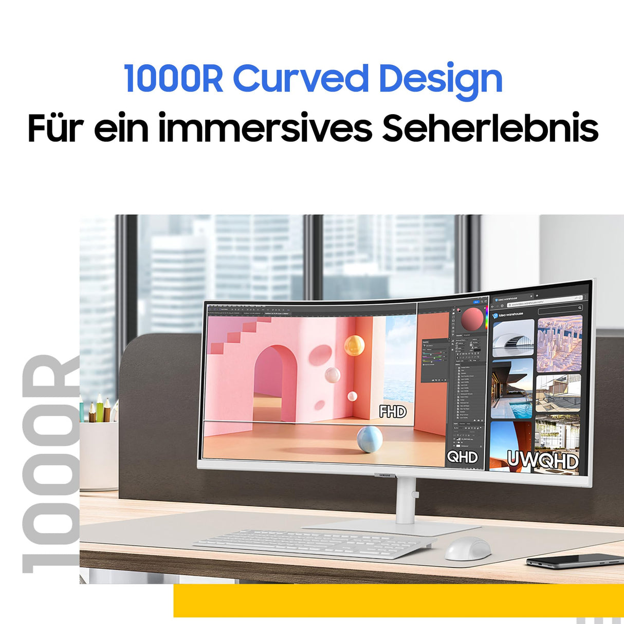 Samsung ViewFinity S6 LS34C650TAUXEN 34" LED VA UltraWide QHD 100Hz FreeSync Curva USB-C