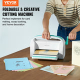 VEVOR Máquina Troqueladora Apertura de Ancho de 226 mm Máquina de Troquelado y Estampado Manual con 8 Troqueles, 10 Cartulinas y 1 Carpeta A6 Juego Completo para Decoración Álbum Tarjetas Manualidades