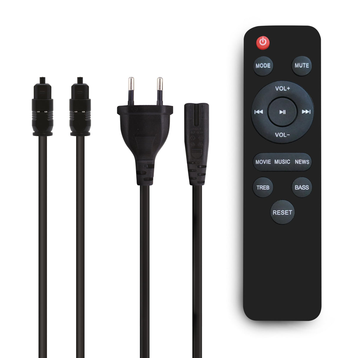METRONIC 477592 - Barra de Sonido Bluetooth v5.3 con subwoofer con Cable, para PC o TV, 180W, Estereo 2.1, Tomas Audio TV, USB, AUX, óptica, Montaje Mural, Mando a Distancia