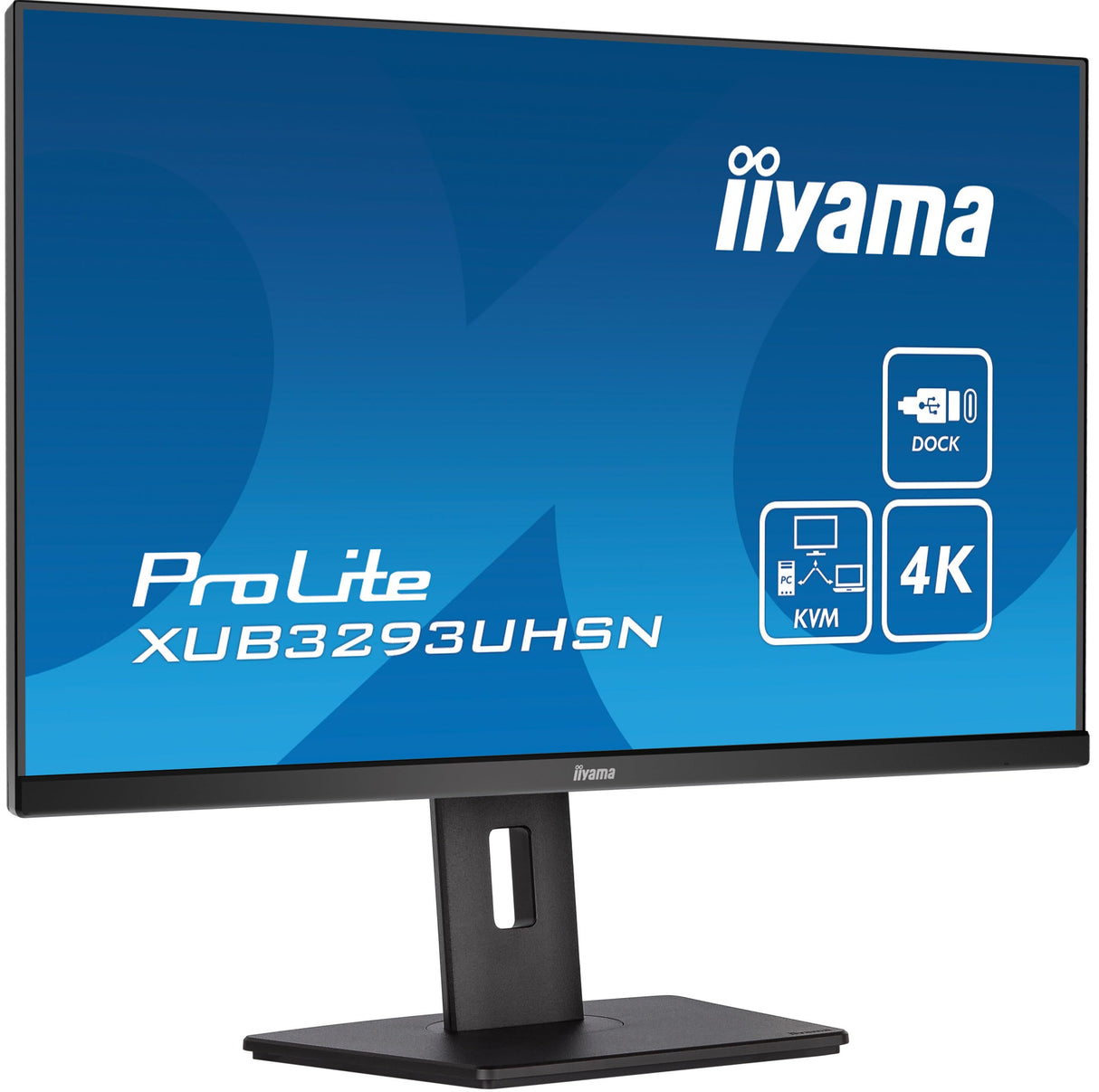 iiyama XUB3293UHSN-B5 32" Panel IPS, 3840x2160 UHD, 15cm Regulable en Altura, Pivotante, 350cd/m², 1000:1, 4ms, Altavoces, USB-C Dock (LAN, 65W PD), DisplayPort, HDMI, KVM, USB 3.0x2