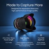 Rokinon FE14M-MFT F2.8 - Lente Ultra Ancha de 14 mm para Montaje Micro de Cuatro tercios y Lente Fija para cámaras Olympus/Panasonic Micro 4/3, Color Negro