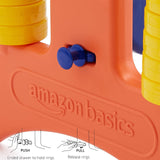 Amazon Basics Junior Juego de 4 en raya, sin BPA, gigante, prémium, plástico, para niños y adultos, con bolsa, regalo ideal, variedad de colores, Azul, Amarillo, Rojo, Verde, Grande