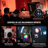 NEEWER HB80C - Iluminación de vídeo LED RGBWW 80 W, Incluye batería de 72 W, Cargador rápido PD 100 W, Control App/2,4 G, 10400 Lux/m 2500 K-7500 K, Montura Bowens Mini, para Estudio fotográfico,