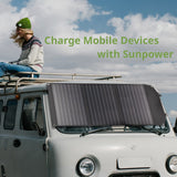 Bresser Cargador solar de 90 W con 1 CC y 3 puertos USB-A, incluye conector USB-A hembra con QC3.0 para carga rápida, panel solar como cargador para smartphones, estaciones de alimentación, etc.
