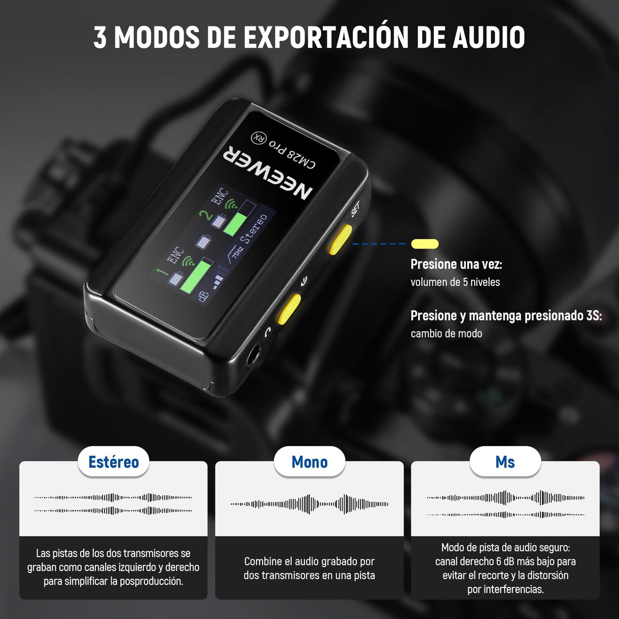 NEEWER CM28 Pro Micrófono Solapa Lavalier Inalámbrico con Estuche Carga 48KHz Audio Sin Comprimir 16 bits Cancelar Ruido Almacenar 4GB Grabación 9 Horas Compatible con iPhone iPad Android Cámara PC