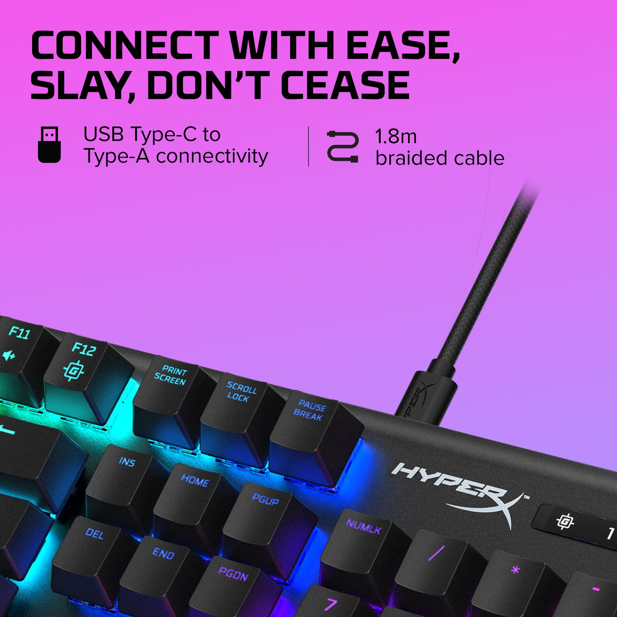 HyperX Alloy Origins – Teclado mecánico para juegos RGB, HyperX Aqua, (QWERTY – US Layout)