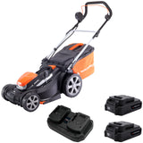 Yard Force - Potente cortacésped con batería de 20 V | 2 baterías de Iones de Litio de 2,5 Ah | 34 cm de Ancho de Corte | Tecnología de Carga rápida | Ajuste de Altura de Corte de 25-75 mm | Saco