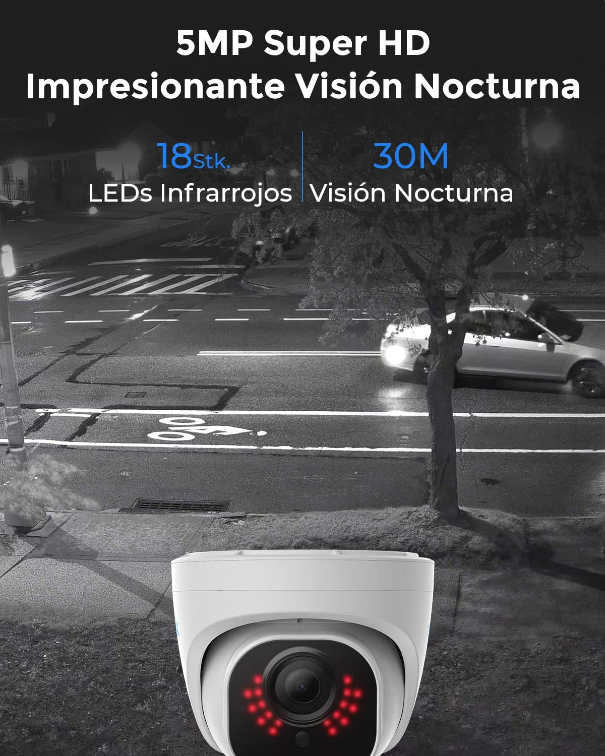 Reolink 5MP Kit Cámaras de Vigilancia PoE, con 4X 5MP Detección de Personas/Vehículos Cámaras IP PoE Exterior y 8CH 4K NVR con 2TB HDD, Grabación Continua, Vision Nocturna, RLK8-520D4-5MP