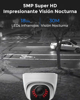 Reolink 5MP Kit Cámaras de Vigilancia PoE, con 4X 5MP Detección de Personas/Vehículos Cámaras IP PoE Exterior y 8CH 4K NVR con 2TB HDD, Grabación Continua, Vision Nocturna, RLK8-520D4-5MP