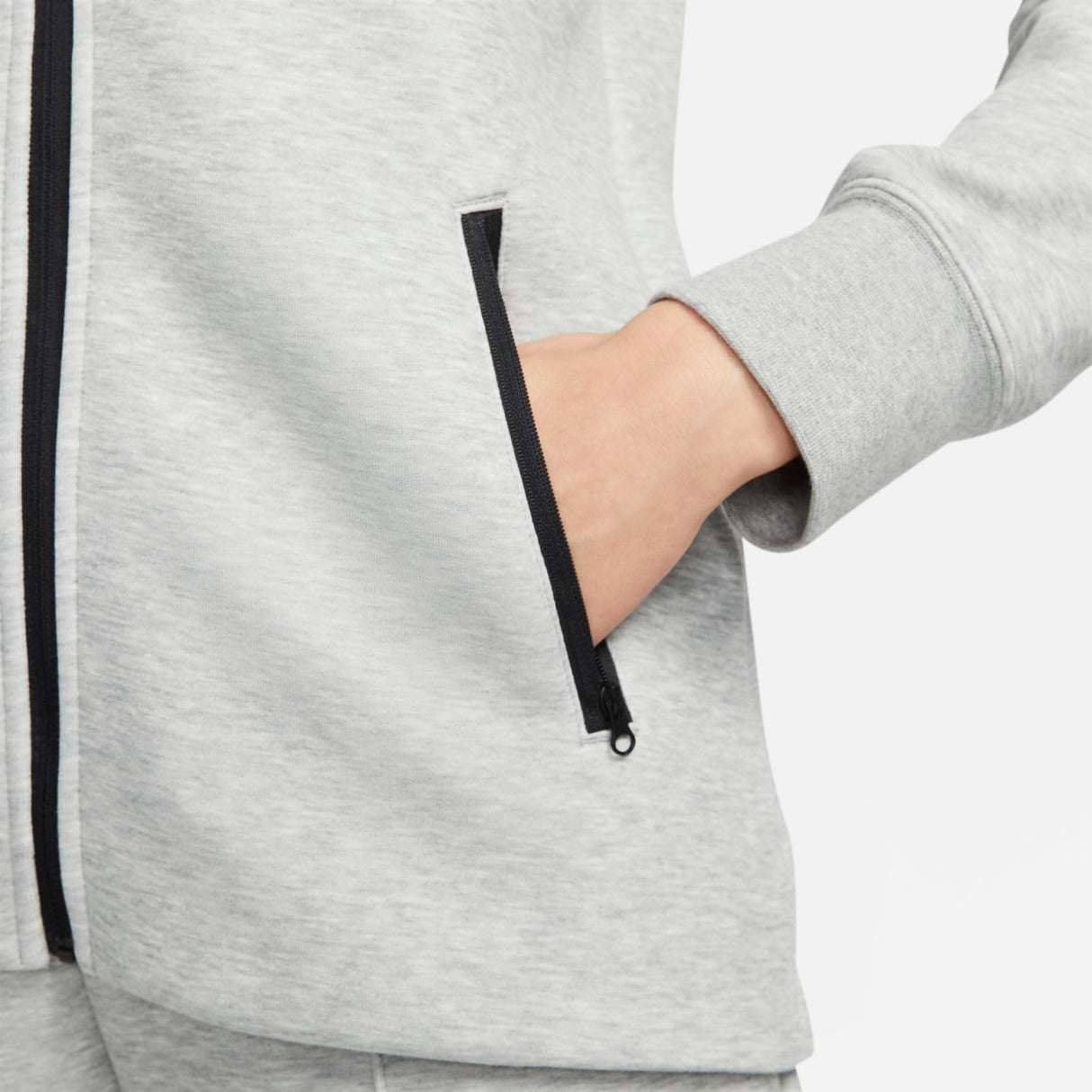 Nike FB8338-063 Sportswear Tech Fleece Windrunner Sweatshirt Mujer DK GREY HEATHER/BLACK Tamaño M