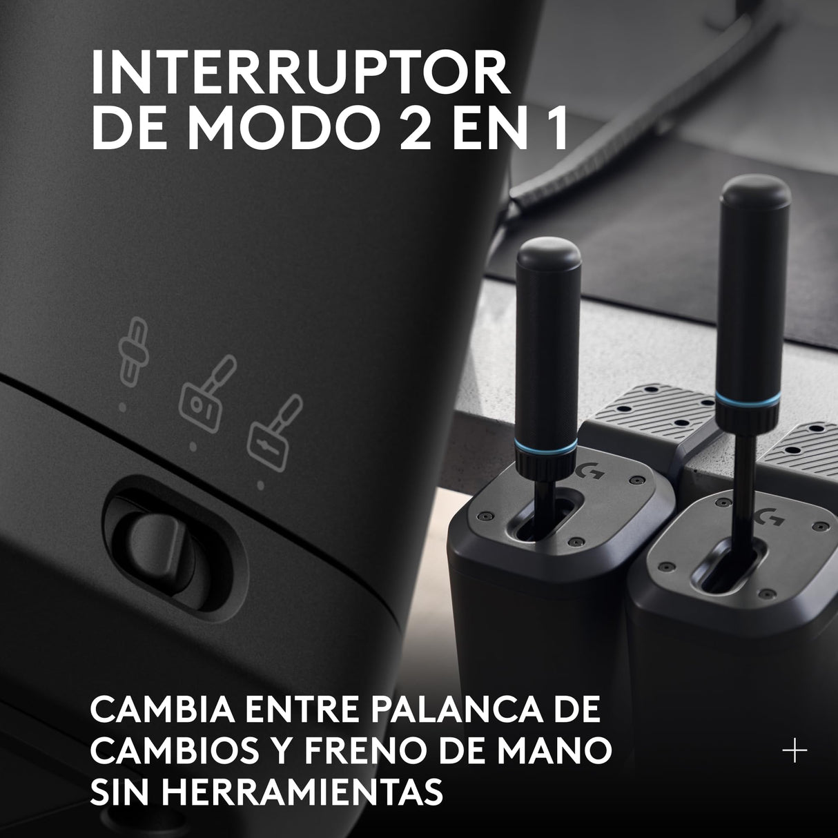 Logitech G RS Shifter and Handbrake con cambio fácil de modo, empuñadura ajustable en altura y mordaza de mesa, para volantes de las series G y PRO, PS, Xbox y unidades de carreras de PC - Negro