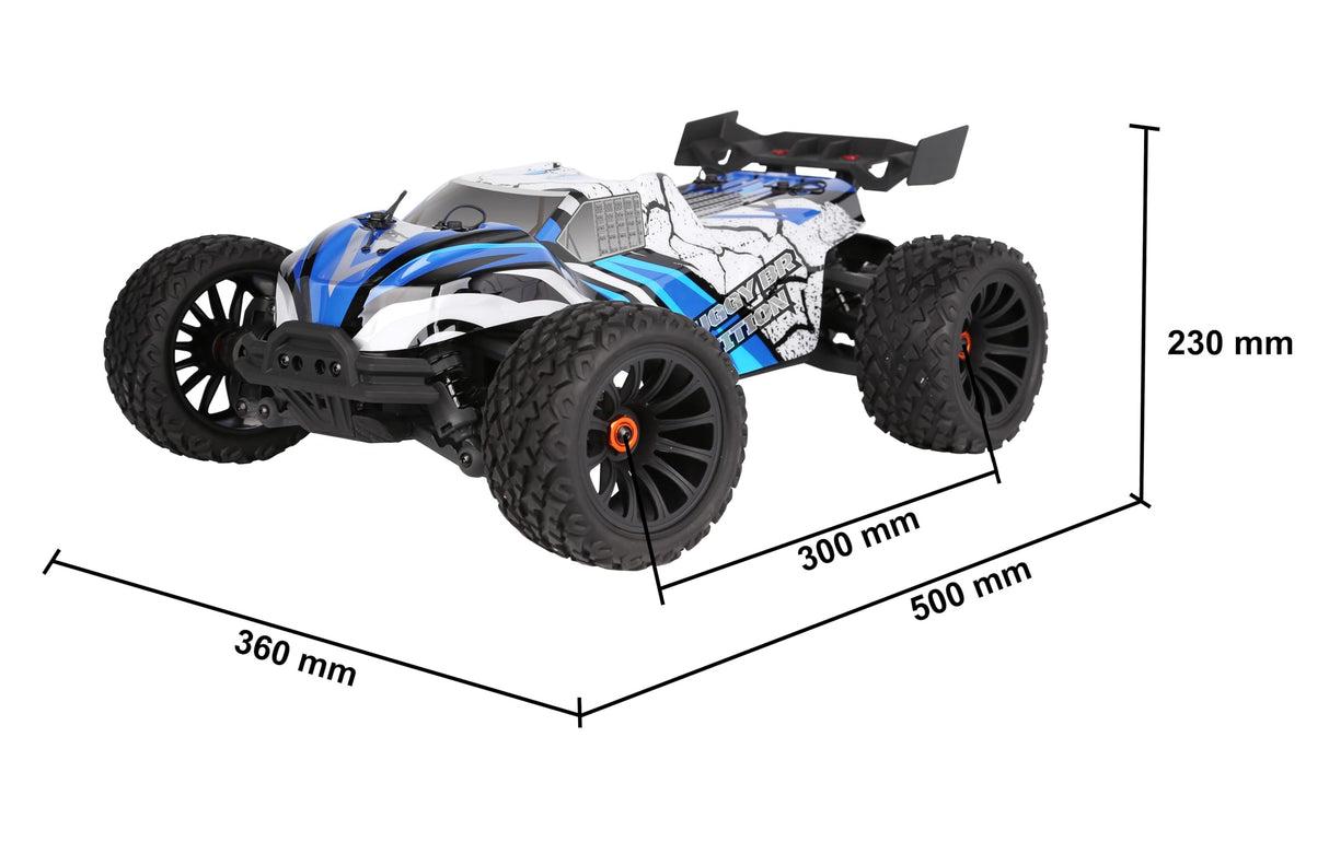 DF Models Z-10 Competition Truggy BR Brushed RTR (L x A x A 50 x 36 x 23 cm, Aprox. 3600 g, Escala 1:10XL, hasta 40 km/h, a Partir de 14 años, Incluye batería y Cable de Carga USB, Coche teledirigido