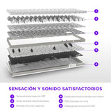 NZXT Teclado mecánico Gaming Function Elite MiniTKL con RGB magnético – Activación Ajustable – interruptores Hall Effect de Doble raíl –Disparador rápido – frecuencia de sondeo de 8K – DE – Blanco