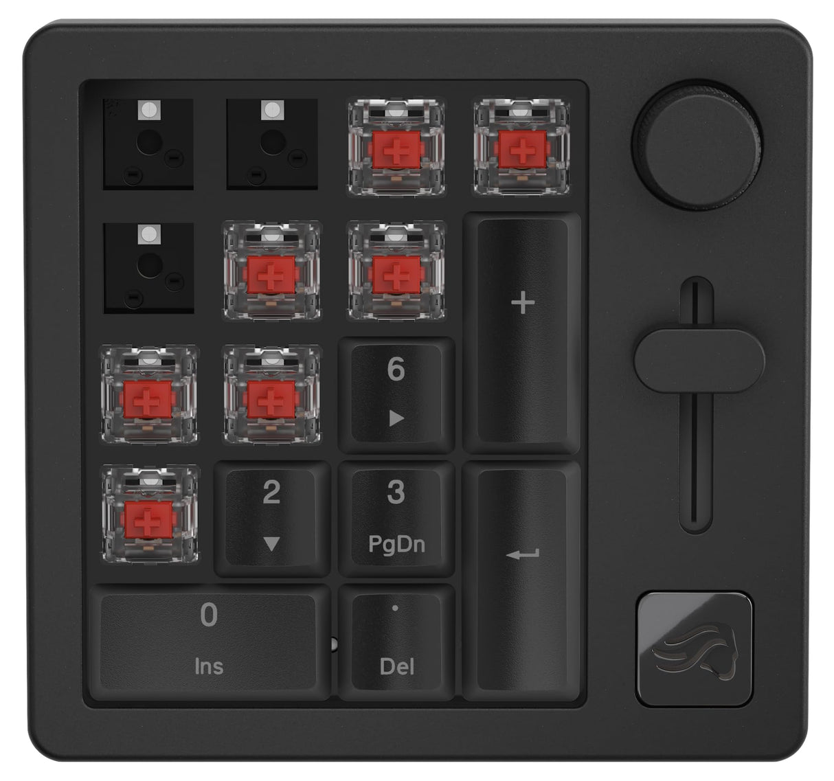 Glorious Gaming GMMK Macro Numpad - Cavo o wireless Bluetooth, alluminio premium, personalizz., cursore e manopola programmabili, RGB, switch lineari, 18 ABS Doubleshot Keycaps - Ardesia nera