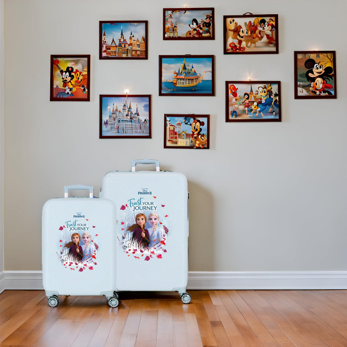 Disney Frozen Trust Your Journey Maleta de Cabina Azul 37x55x20 cms Rígida ABS Cierre combinación 32L 2,5Kgs 4 Ruedas Dobles Equipaje de Mano