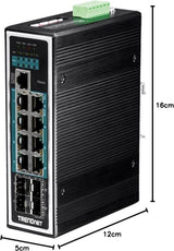 Trendnet TI-PG1284i Managed L2+ Gigabit Ethernet (10/100/1000) Black Power over Ethernet (PoE) - Network Switch Managed, L2+, Gigabit Ethernet (10/100/1000), Full duplex, Power over Ethernet (PoE))
