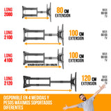 Nanook 4100 Soporte de Pared de Brazo Largo para televisores de 42 a 75 Pulgadas, Extensión Extra Larga de hasta 100 cm, Soporte de TV Que Permite Movimiento Completo, Soporta un Peso de hasta 80 kg