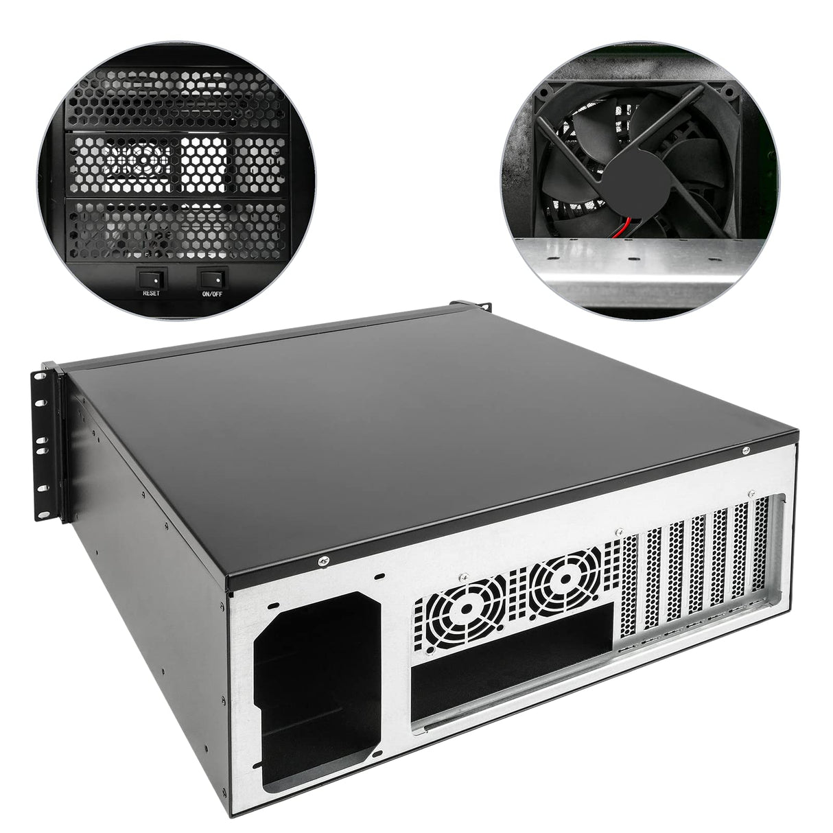 RackMatic - Caja Rack 19" IPC ATX 4U 3x5.25 8x3.5 Fondo 460mm