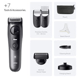 Braun Recortadora De Barba Series 7 BT7525, +7 Accesorios Para Barba, 40 Longitudes, Lámina ProBlade, Gris