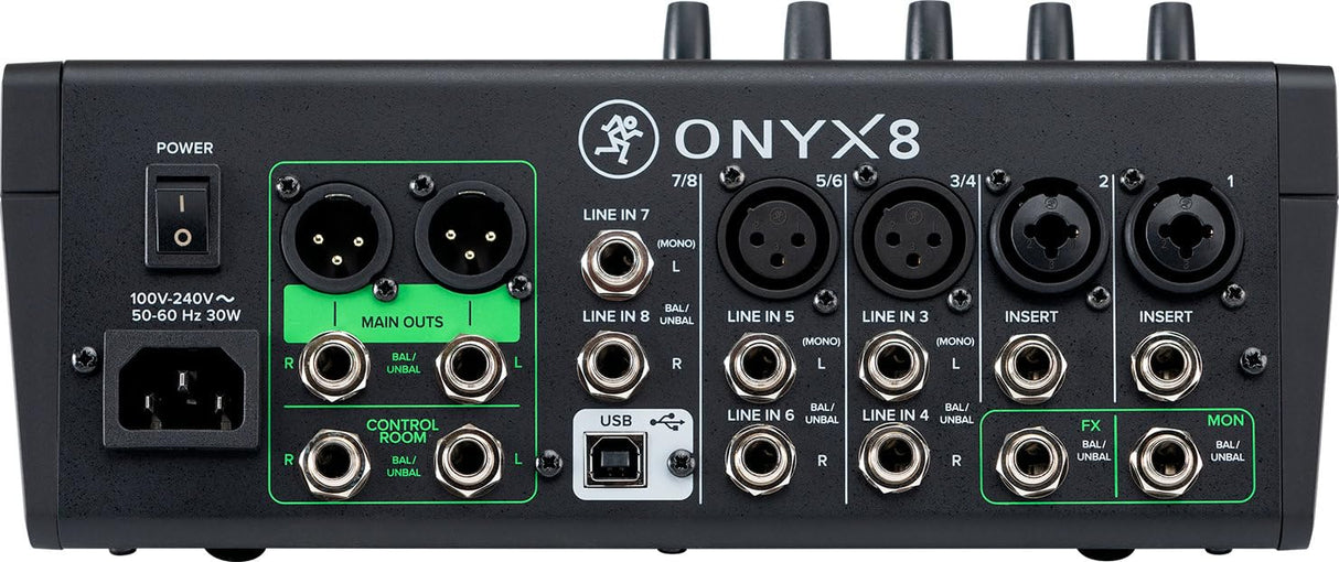 MACKIE Onyx8 Mezclador Analógico Premium de 8 Canales con USB Multi-Pista
